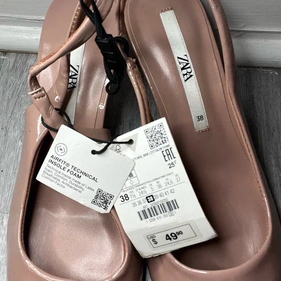Zara Mauve Elegant Nude Slingback Heels - Picture 7 of 7